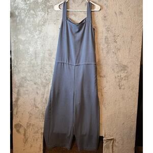 Nap Loungewear Blue Drawstring Relaxed Fit Wide Leg Jumpsuit Size Medium New‎